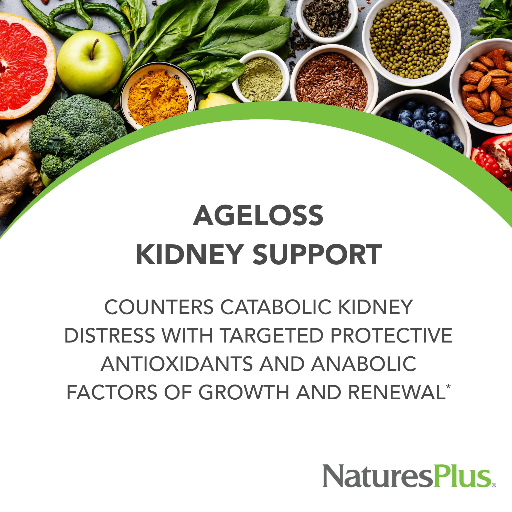 NaturesPlus Kidney Support Complex 168g side view