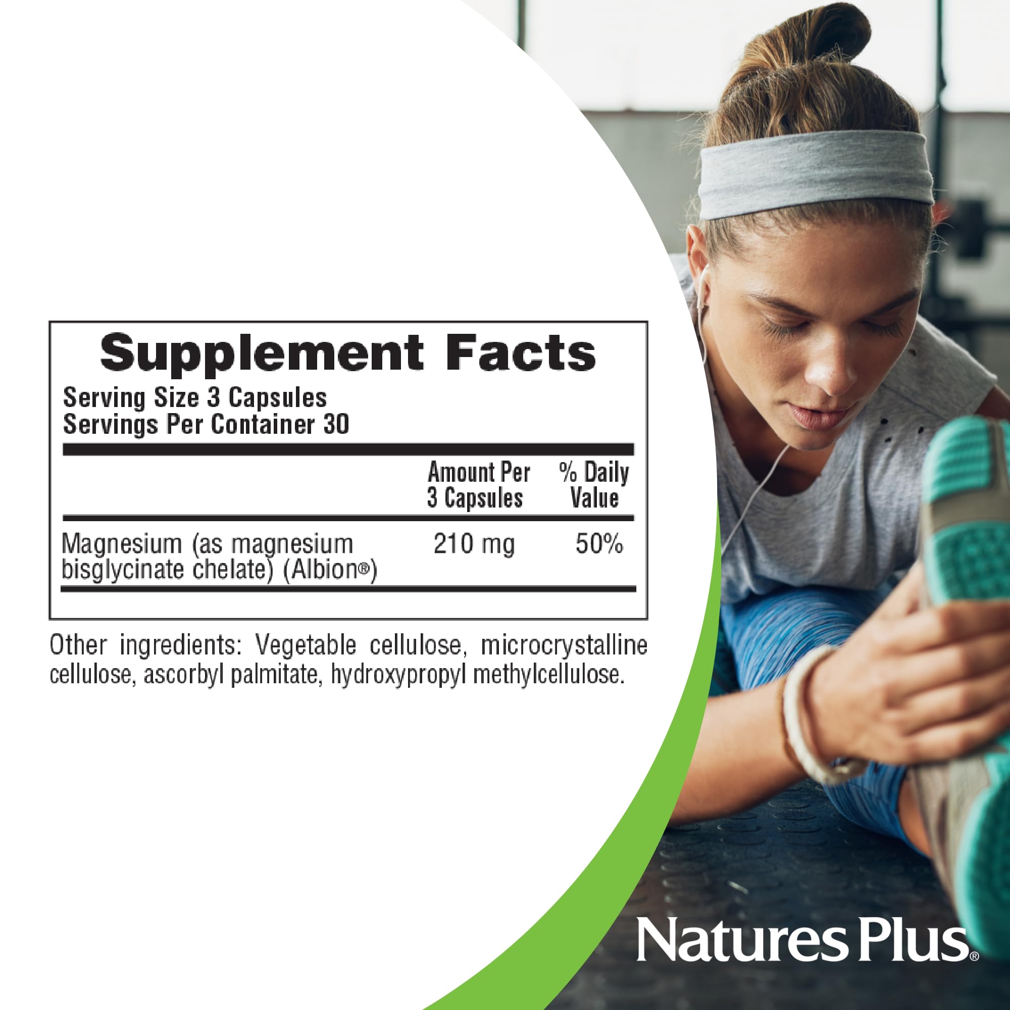 NaturesPlus Magnesium Bisglycinate Chelate 118g packaging