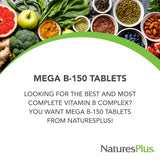 NaturesPlus Mega B-150 B-Complex supplement bottle top