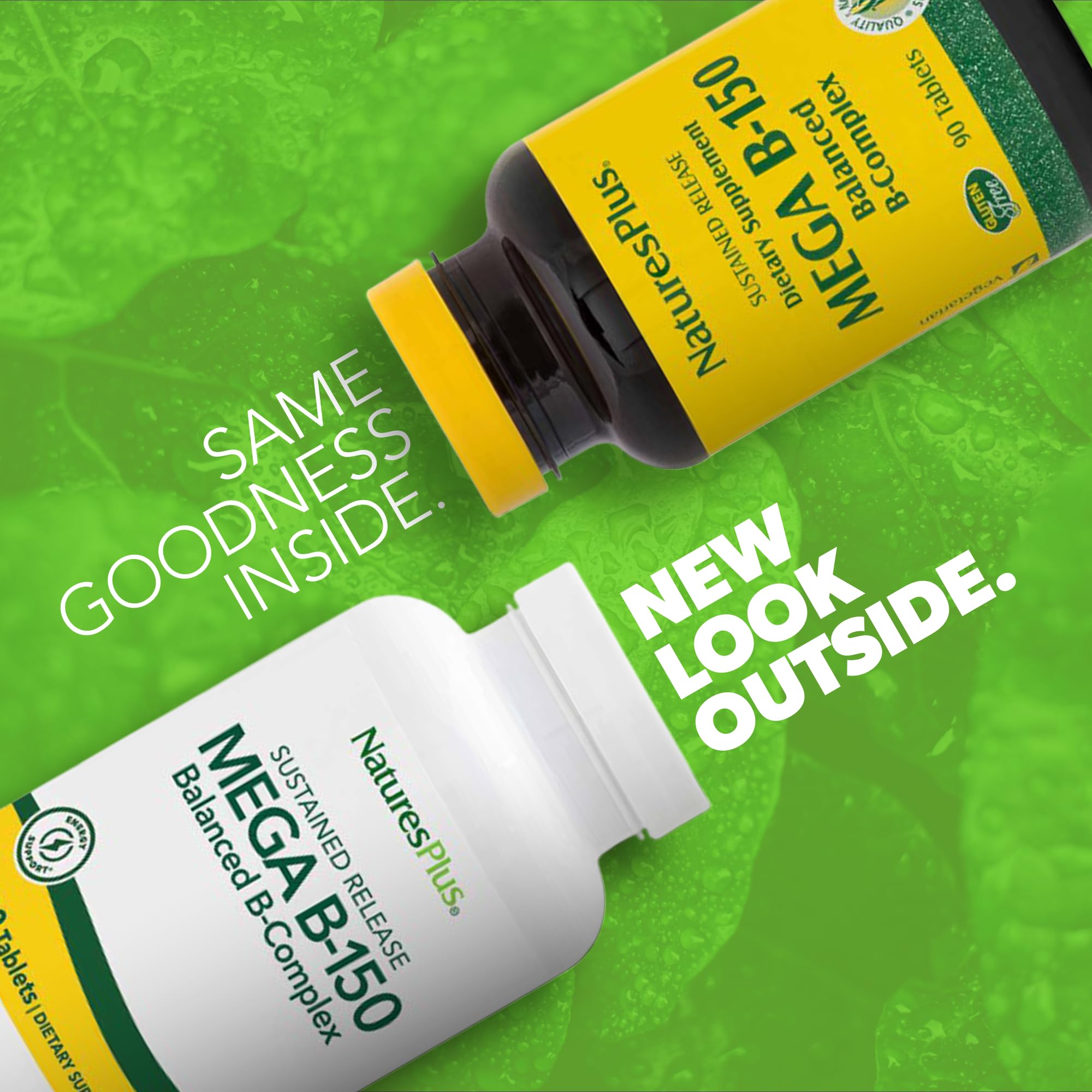 NaturesPlus Mega B-150 B-Complex supplement side view