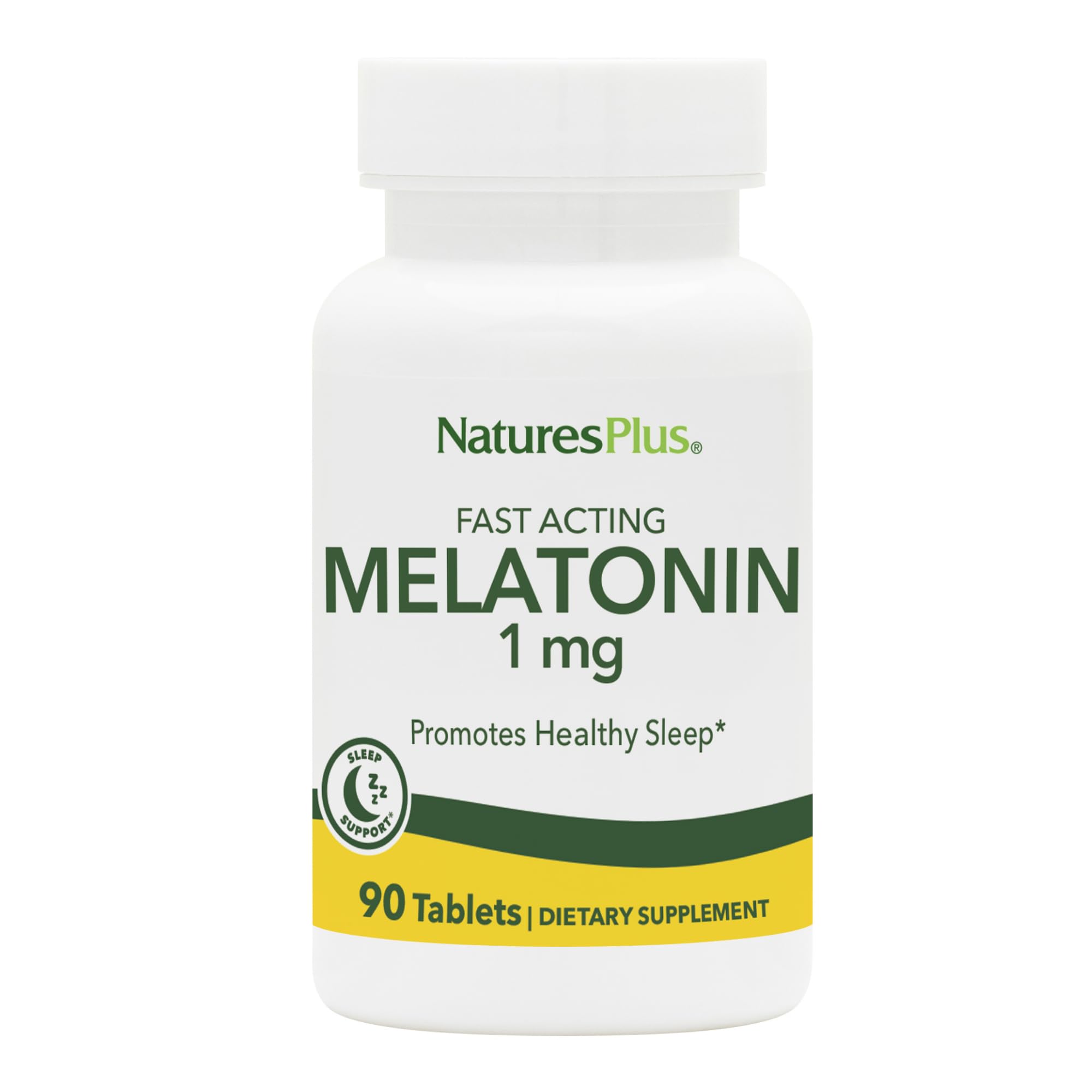 NaturesPlus Melatonin 1 mg 90 tablets front view