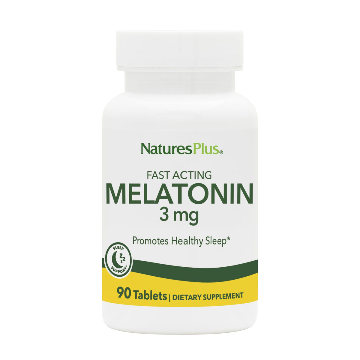 NaturesPlus Melatonin 3 mg Fast-Acting Tablets front view