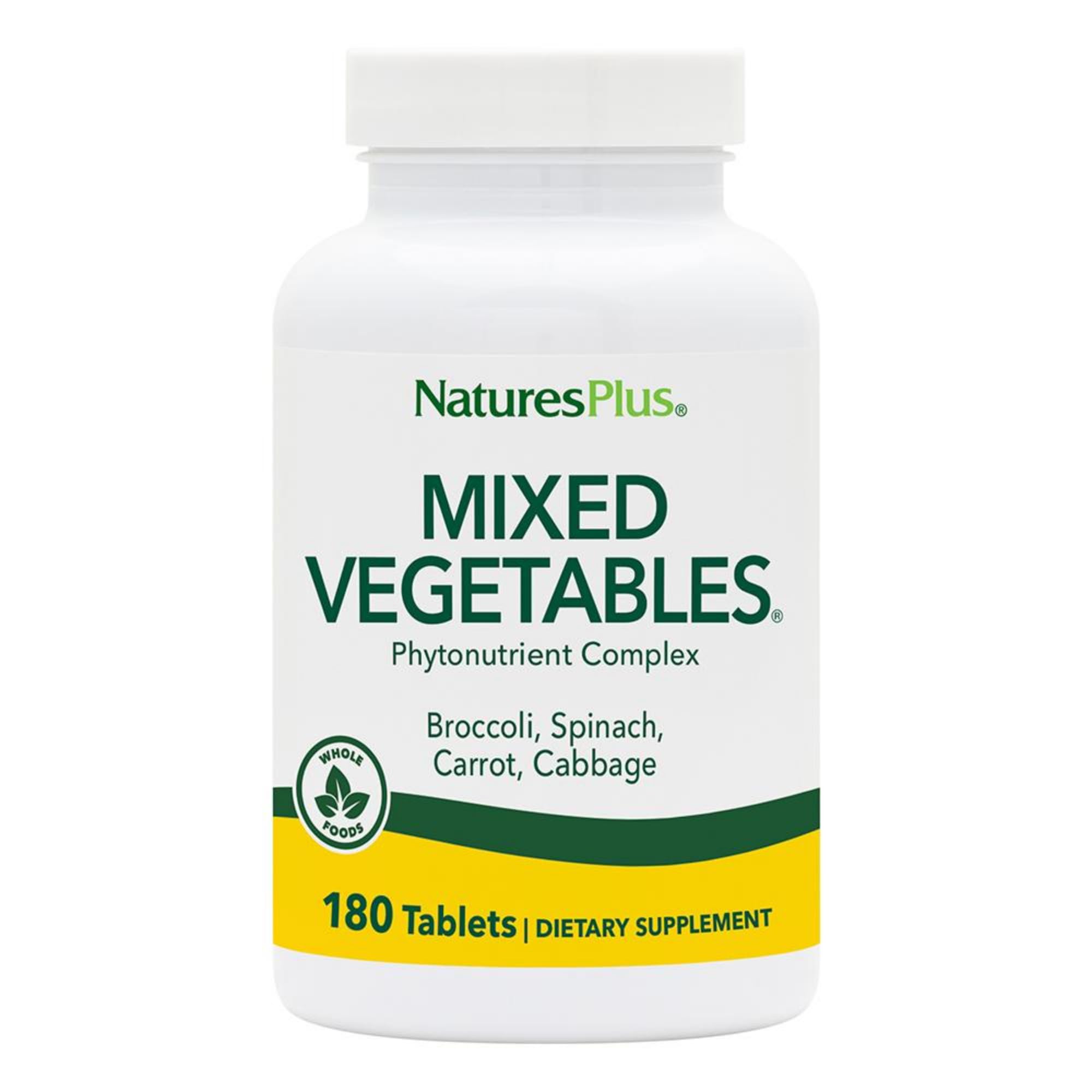 NaturesPlus Mixed Vegetables Supplement 1300mg front view