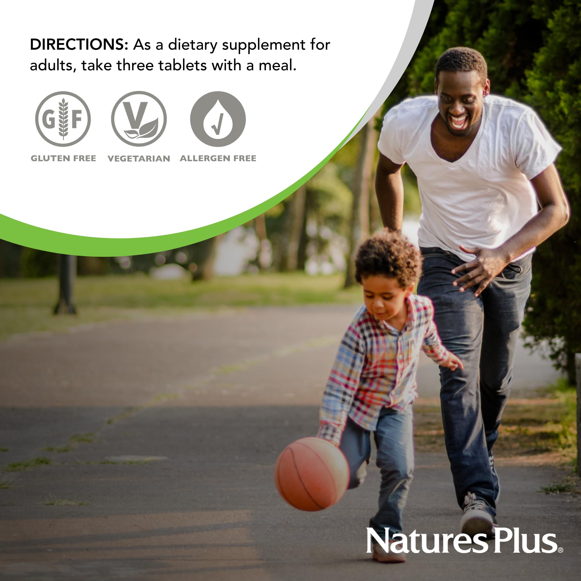 NaturesPlus Mixed Vegetables Supplement 1300mg on a kitchen counter