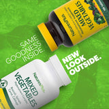 NaturesPlus Mixed Vegetables Supplement 1300mg side view