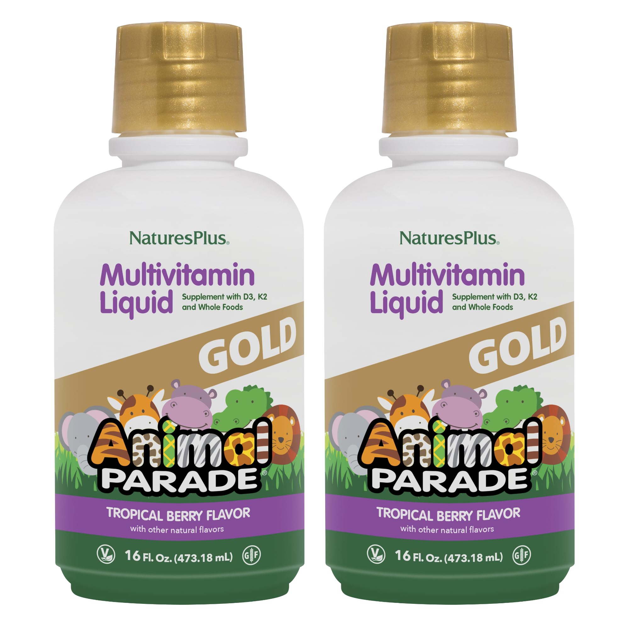 NaturesPlus Multivitamin for Kids 454g Tropical Berry flavour front view