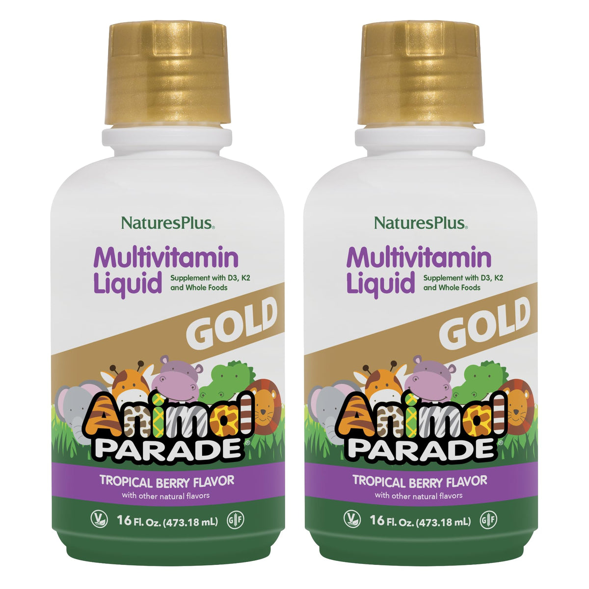 NaturesPlus Multivitamin for Kids 454g Tropical Berry flavour front view