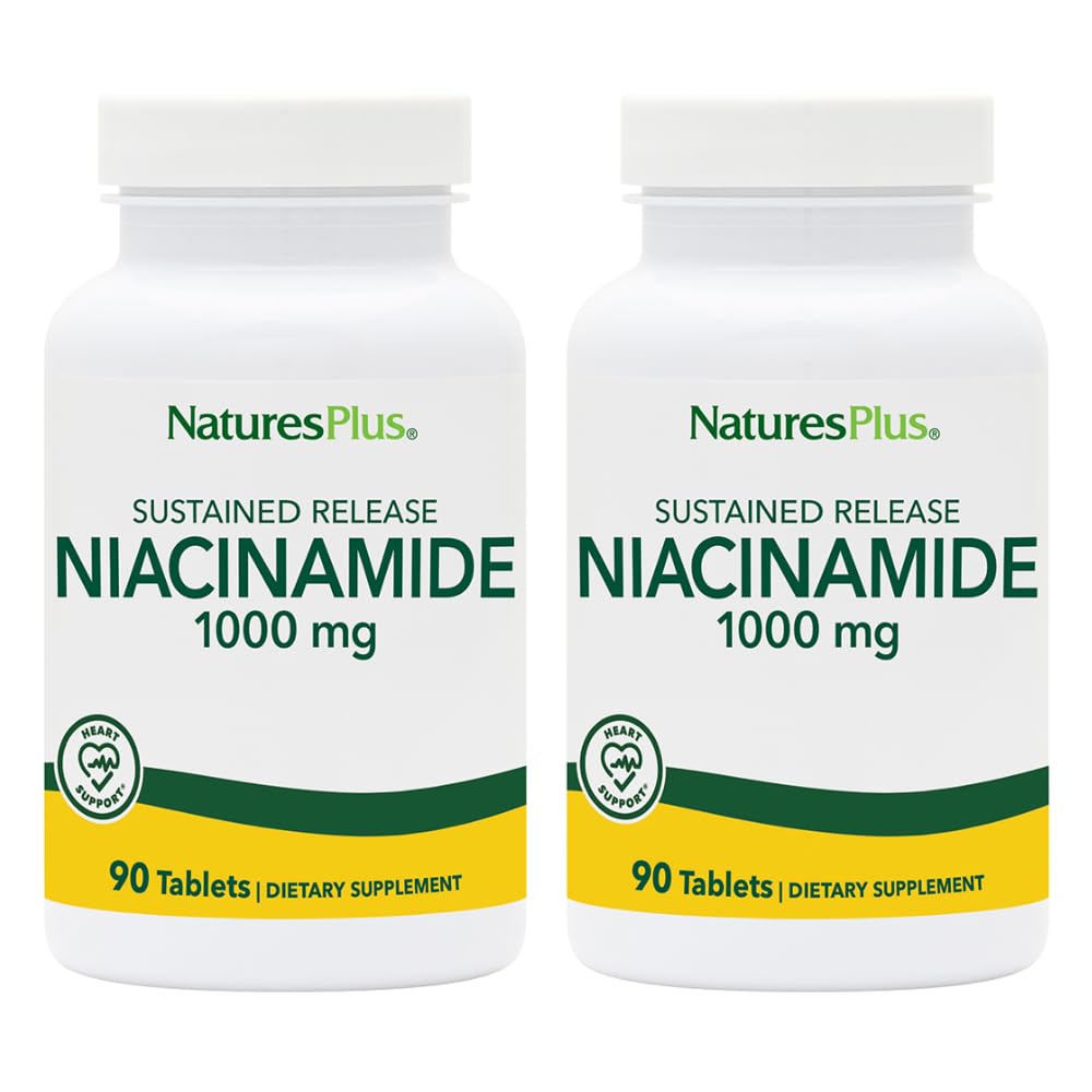 NaturesPlus Niacinamide 1000mg tablets front view