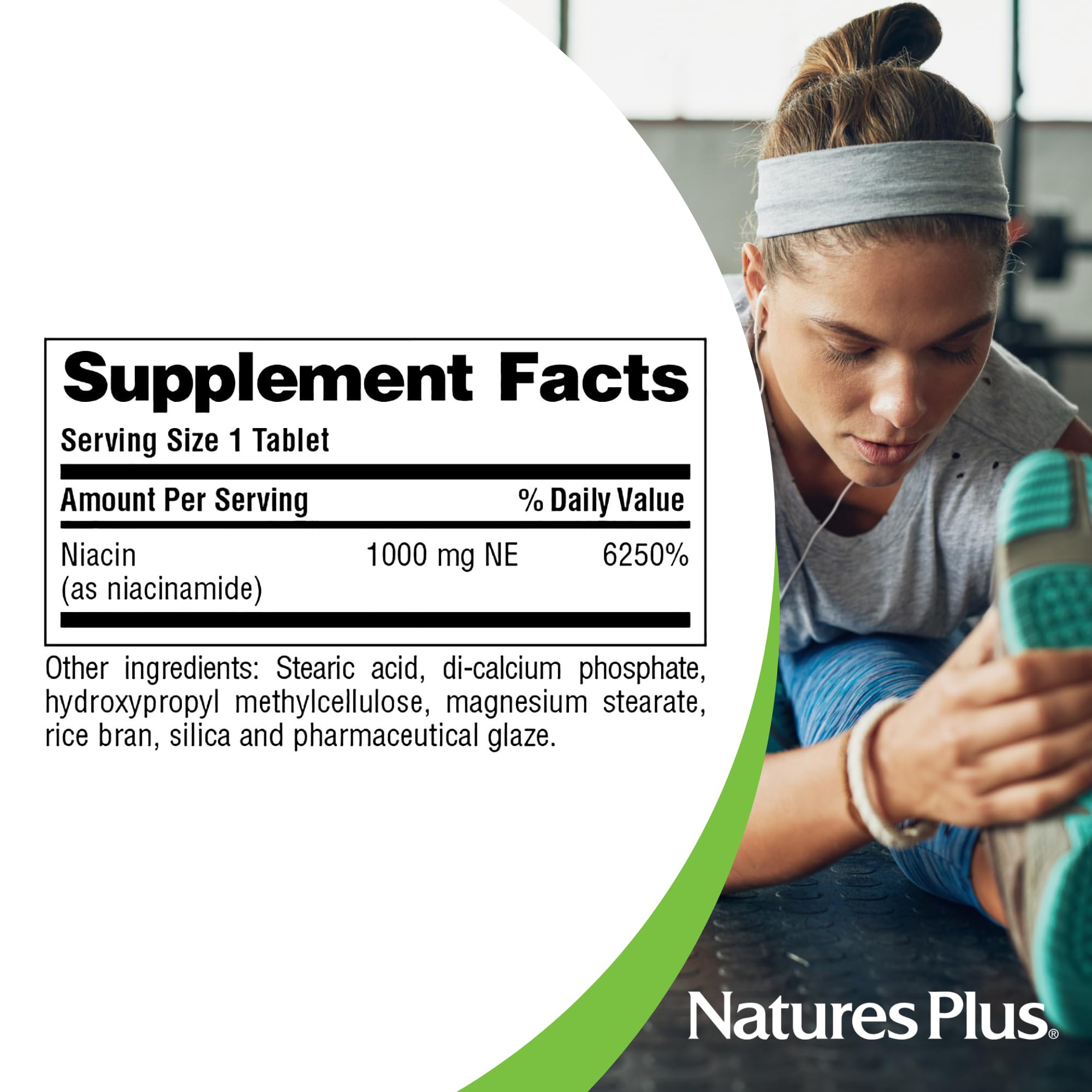 NaturesPlus Niacinamide Vitamin B3 Supplement ingredients list