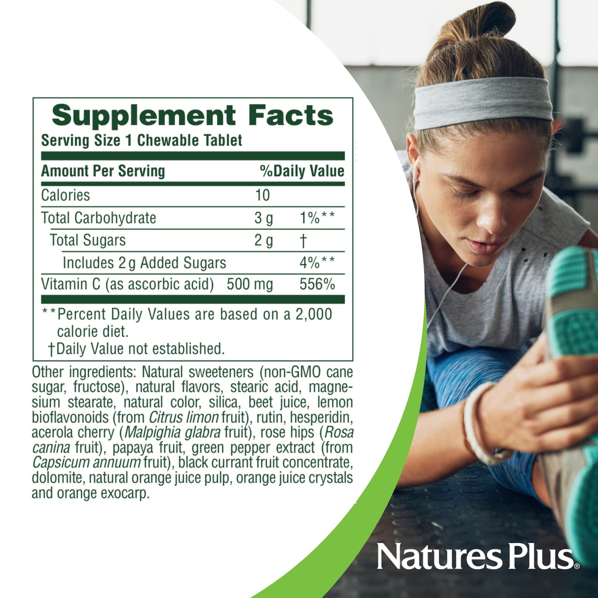 NaturesPlus Orange Juice Vitamin C Chewable Tablets close-up