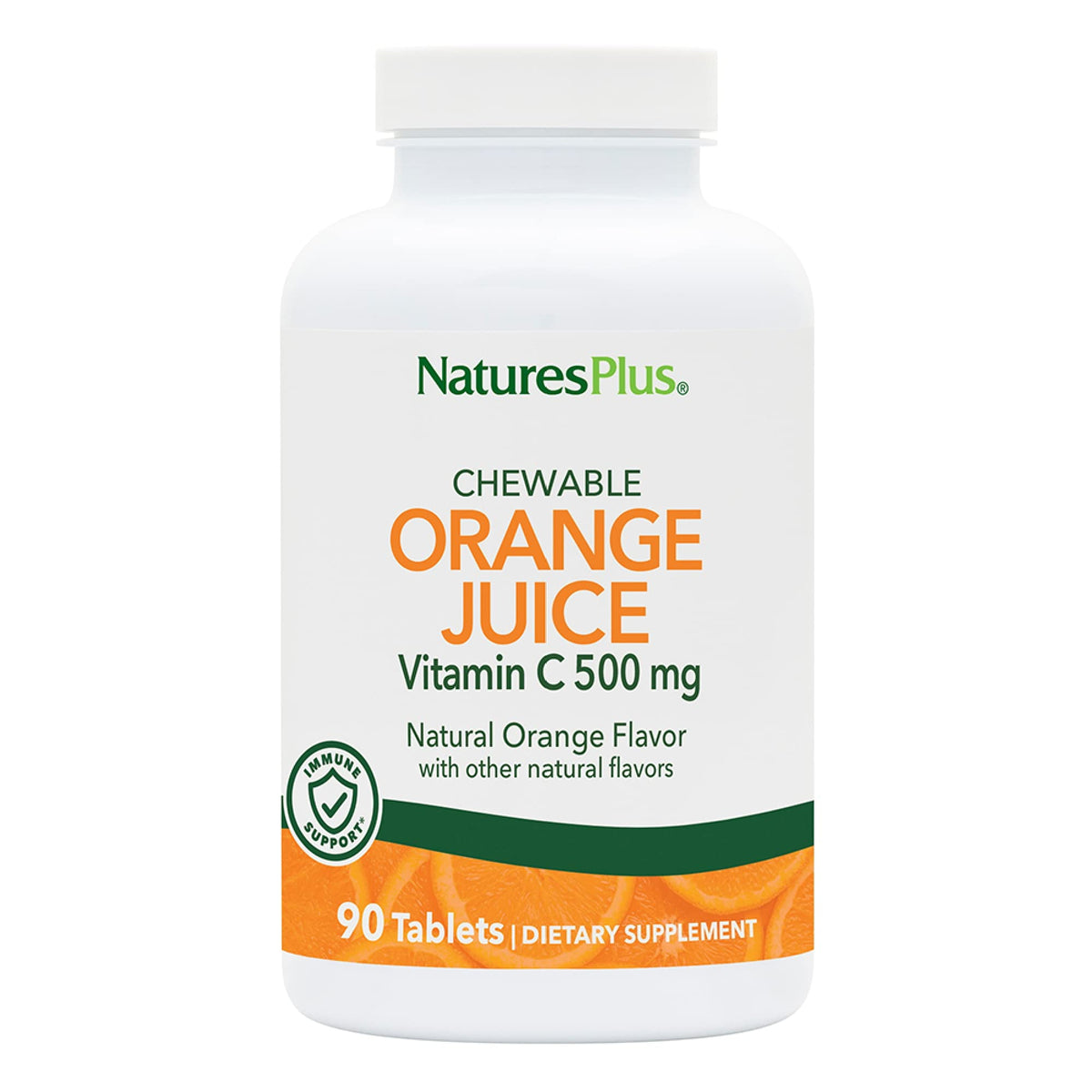 NaturesPlus Orange Juice Vitamin C Chewable Tablets front view