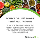 NaturesPlus Power Teen Multivitamin 150g side view