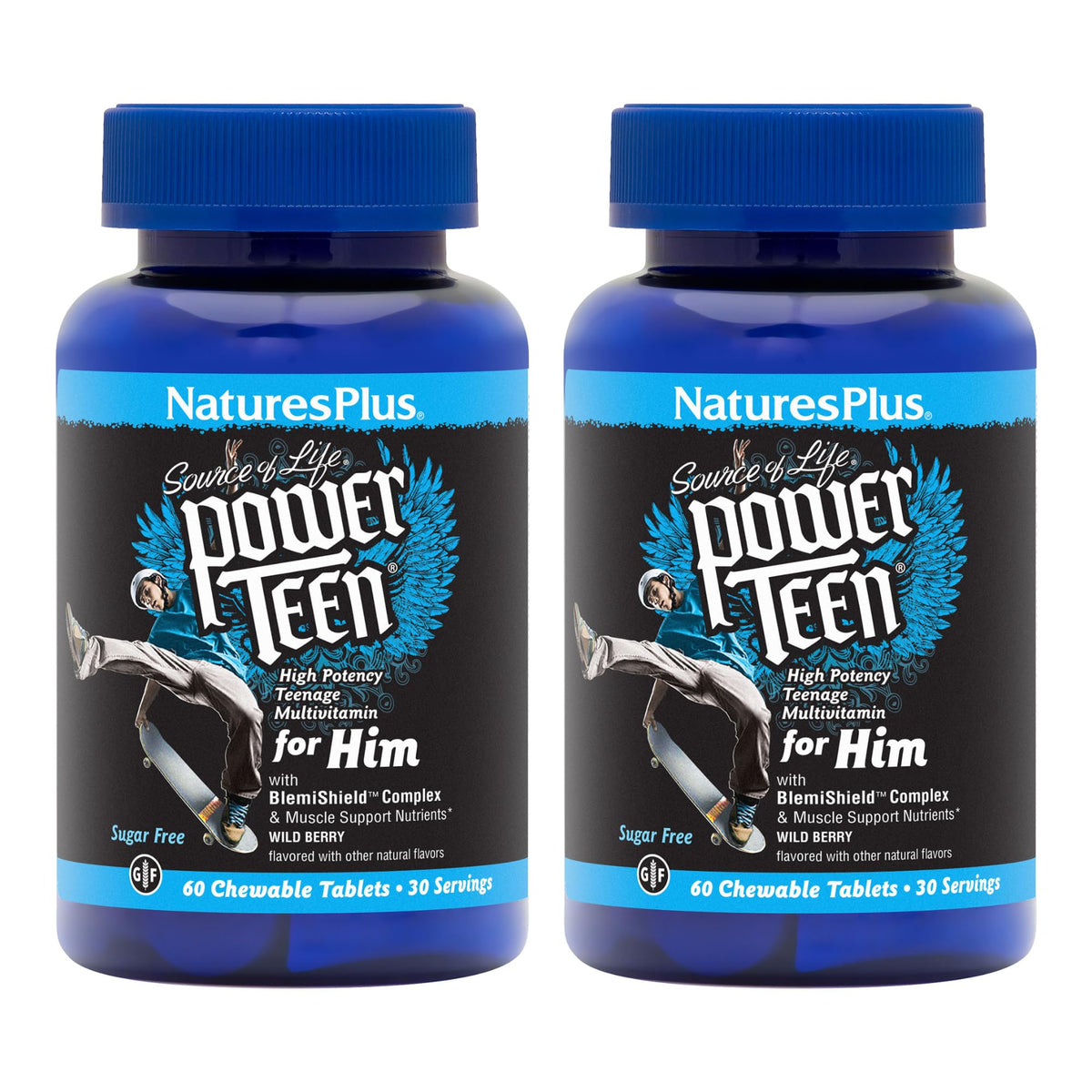 NaturesPlus Power Teen Multivitamins 349g front view
