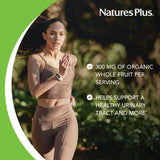 NaturesPlus PRO Cranberry Plus supplement side view with dosage information