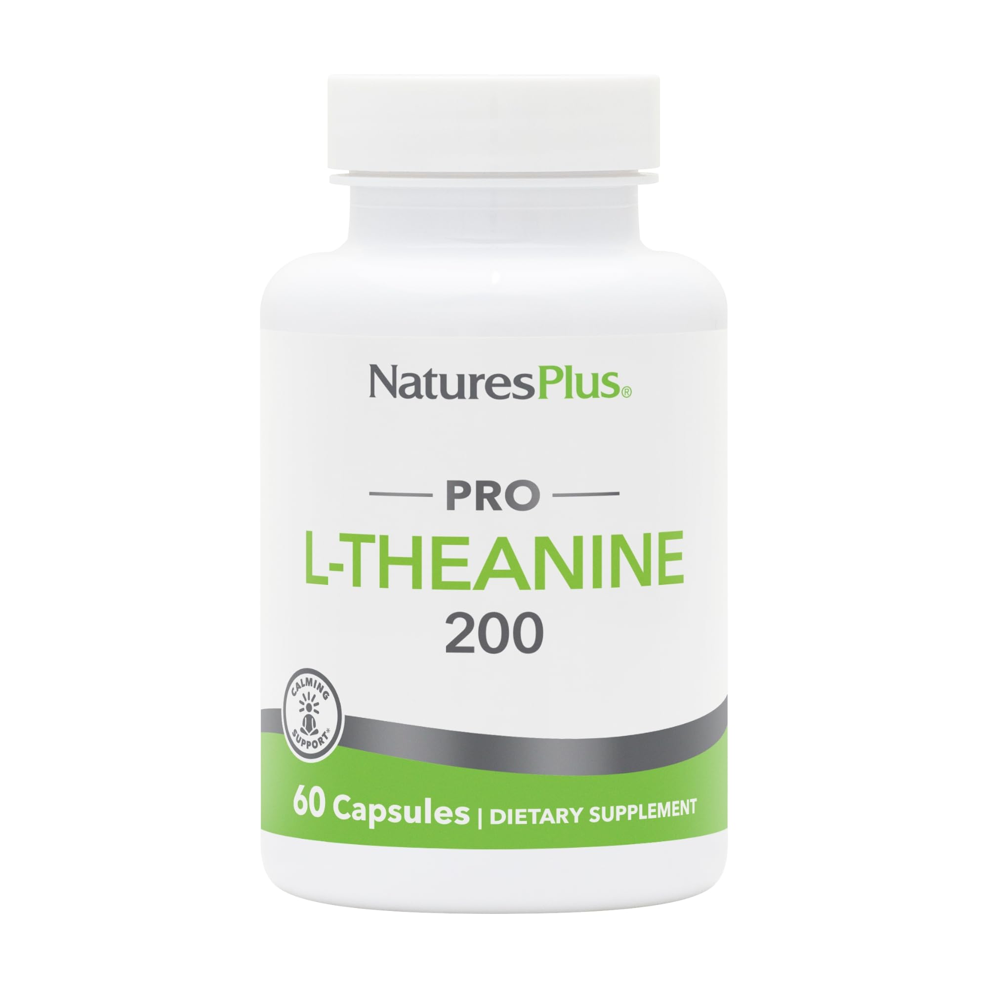 NaturesPlus PRO L-Theanine 200mg Capsules front view