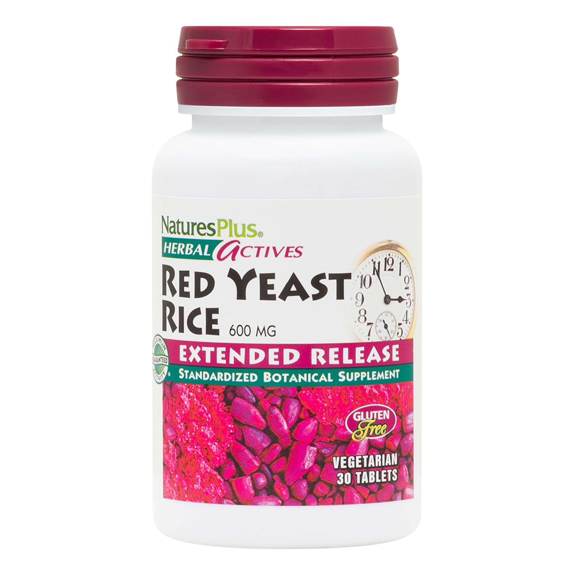 NaturesPlus Red Yeast Rice 600mg tablet front view