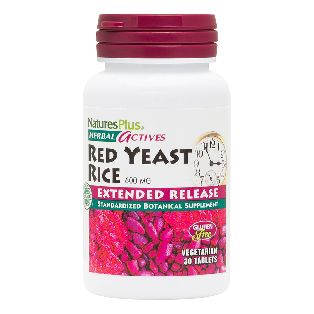 NaturesPlus Red Yeast Rice 600mg tablet front view