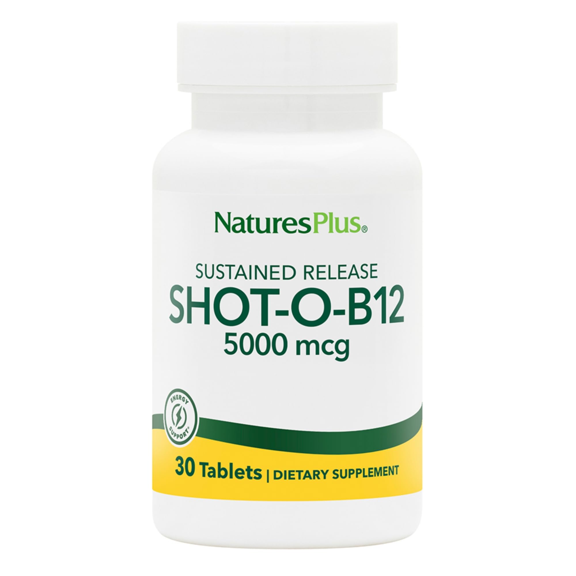 NaturesPlus Shot-O-B12 Vitamin B12 supplement front view