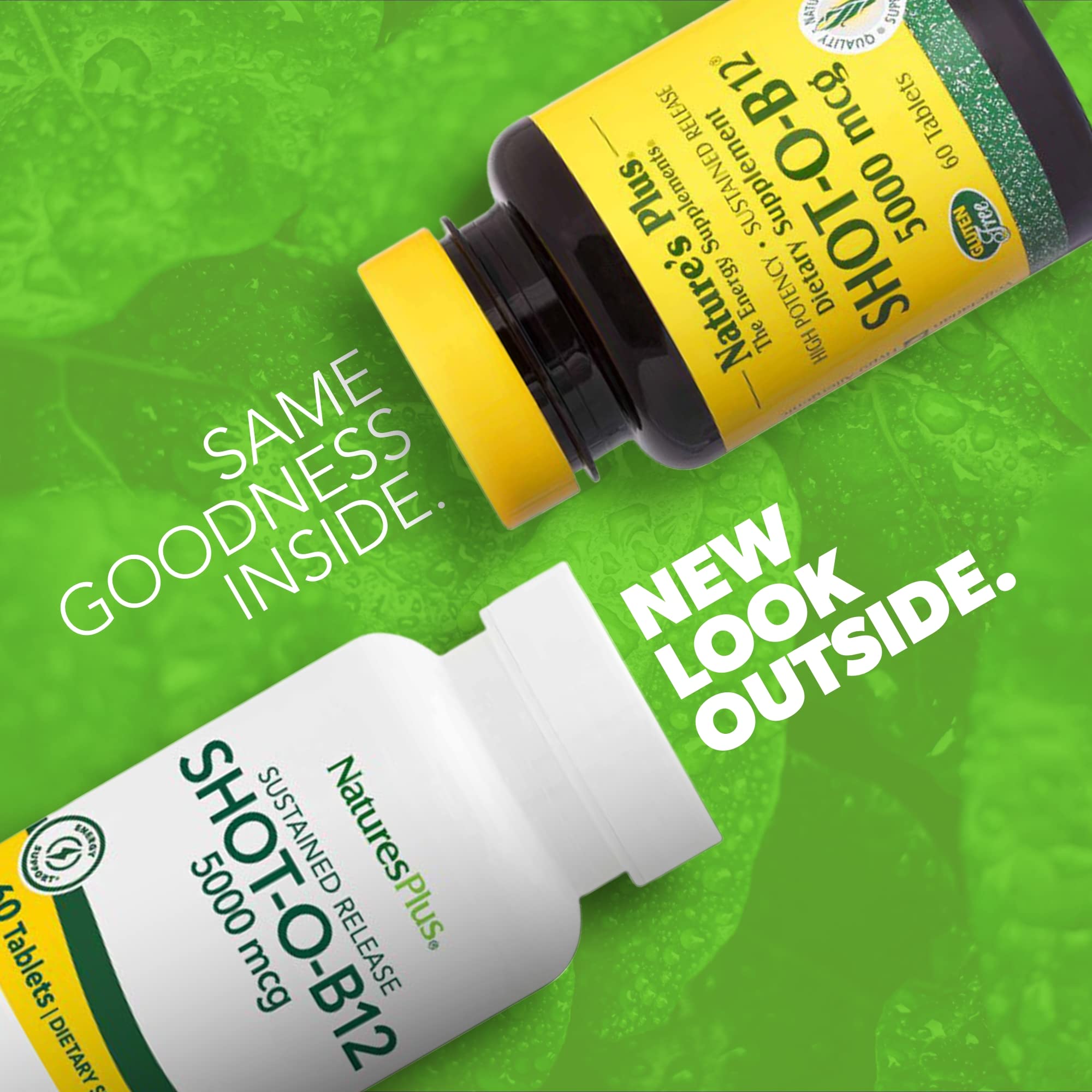 NaturesPlus Shot-O-B12 Vitamin B12 supplement side view