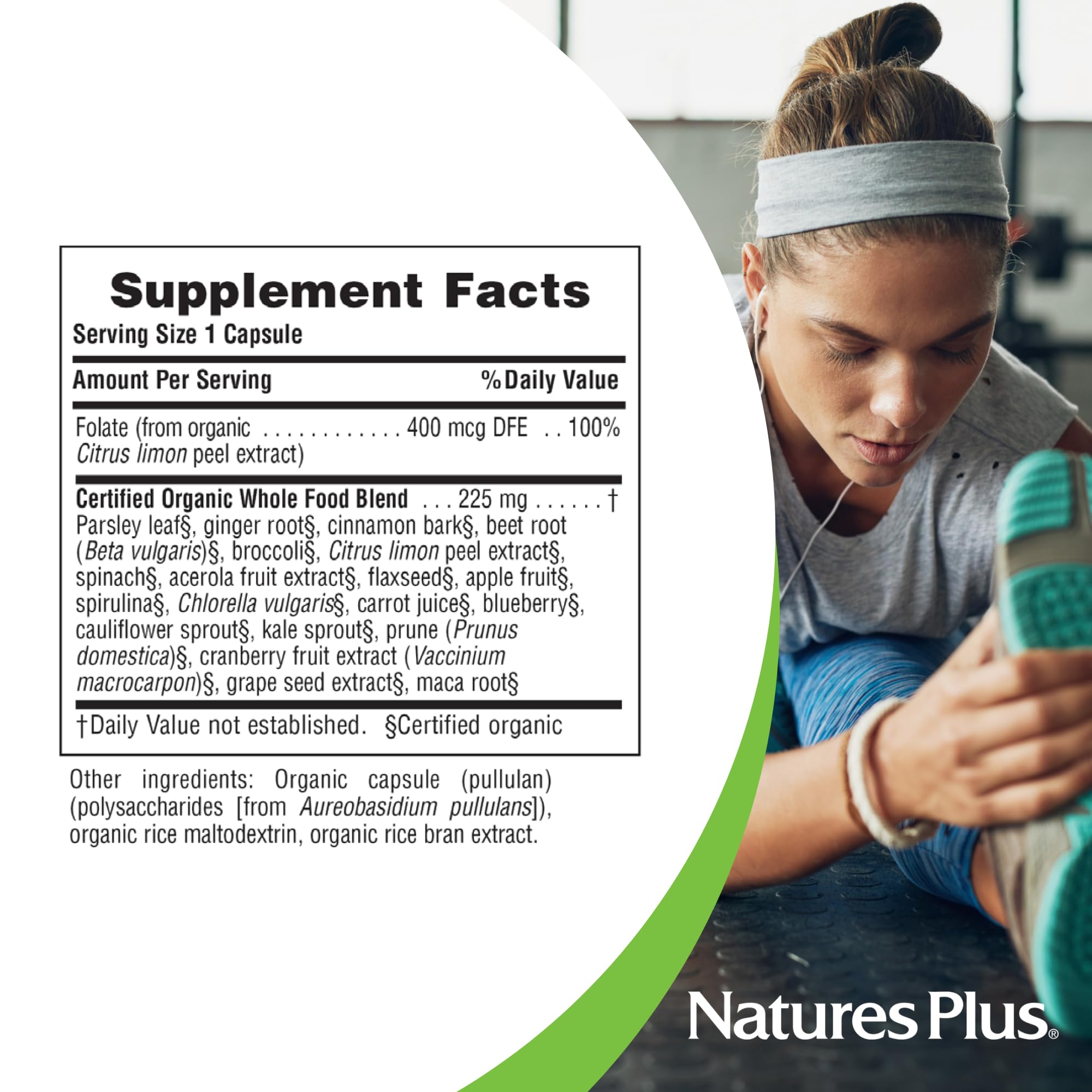 NaturesPlus Source of Life Garden Organic Folate 400 mcg packaging