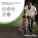 NaturesPlus Source of Life Garden Vitamin B12 capsules on a wooden table