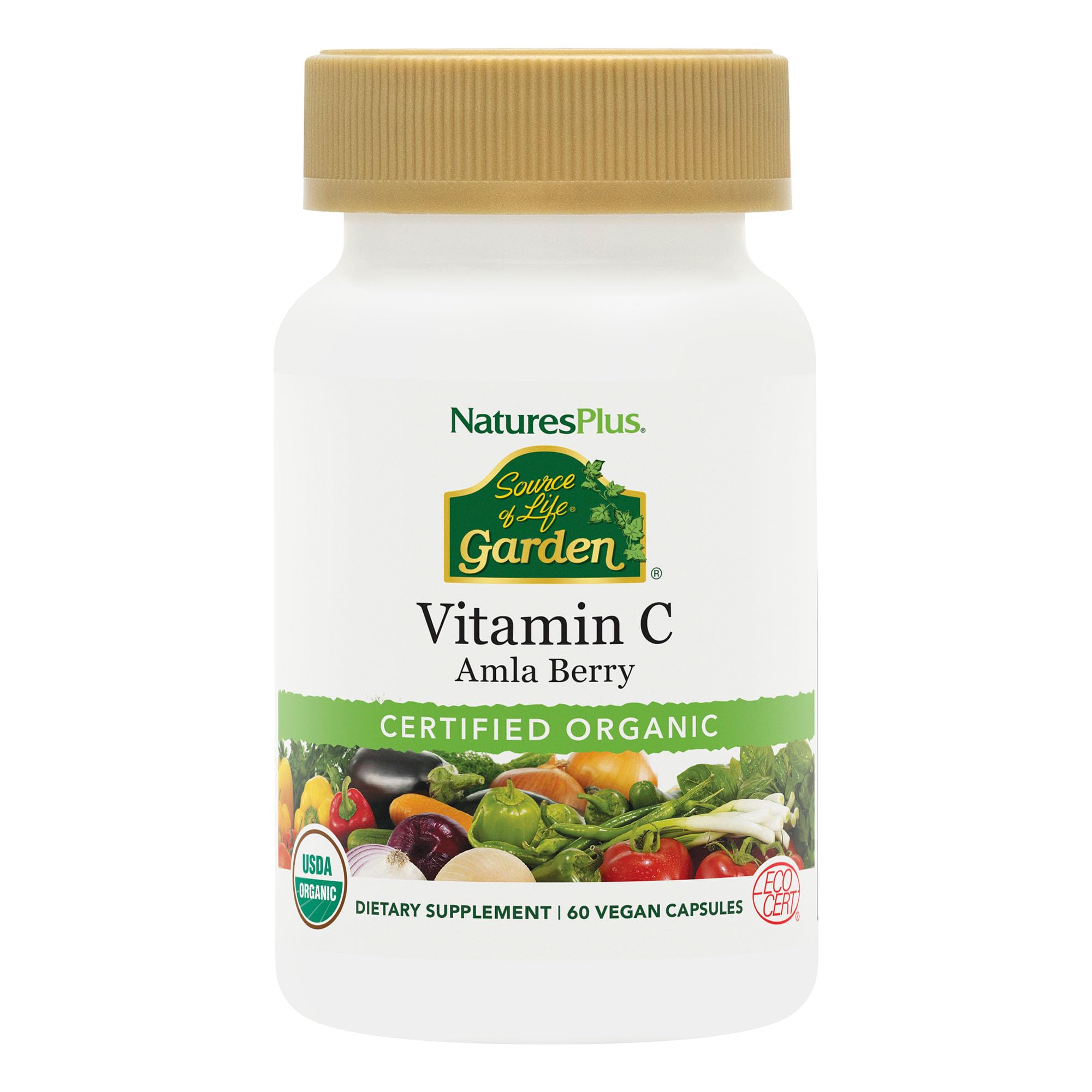 NaturesPlus Source of Life Garden Vitamin C 500mg capsules front view