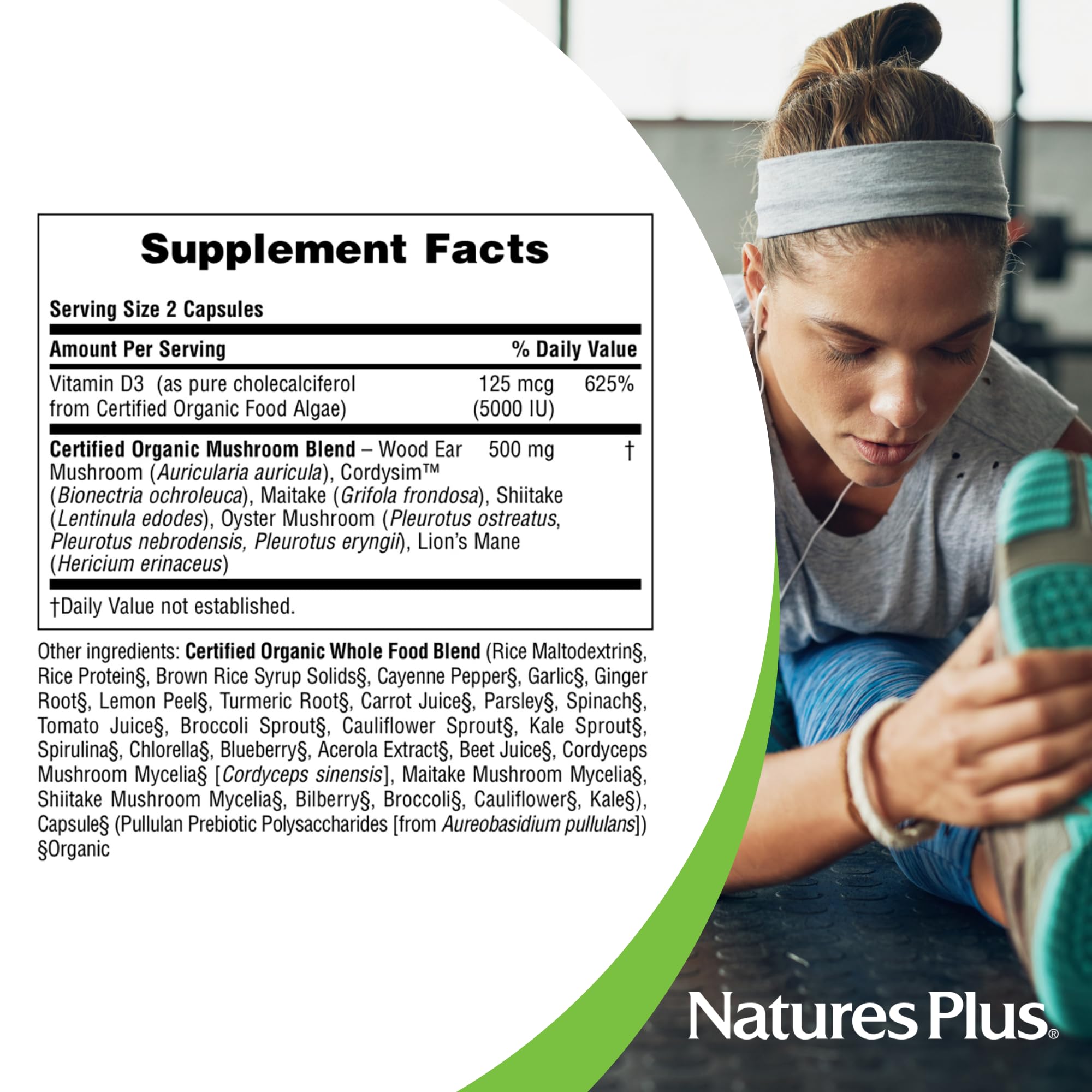 NaturesPlus Source of Life Garden Vitamin D3 capsules ingredients list