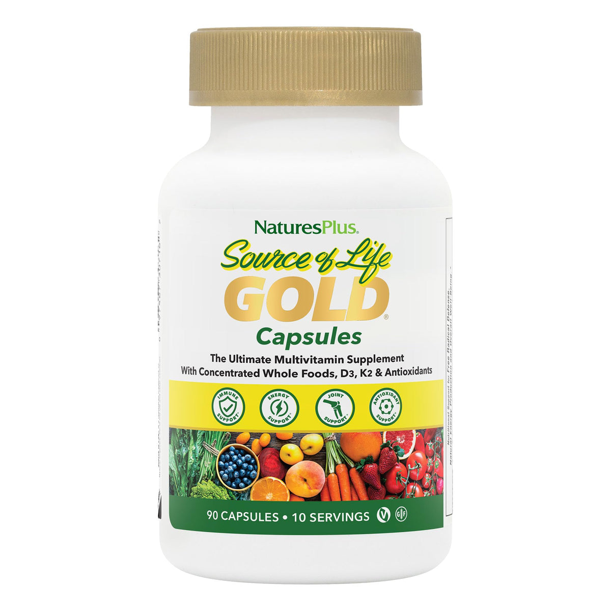 NaturesPlus Source of Life GOLD Multivitamin front view