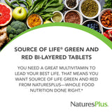 NaturesPlus Source of Life Green and Red supplement tablet close-up