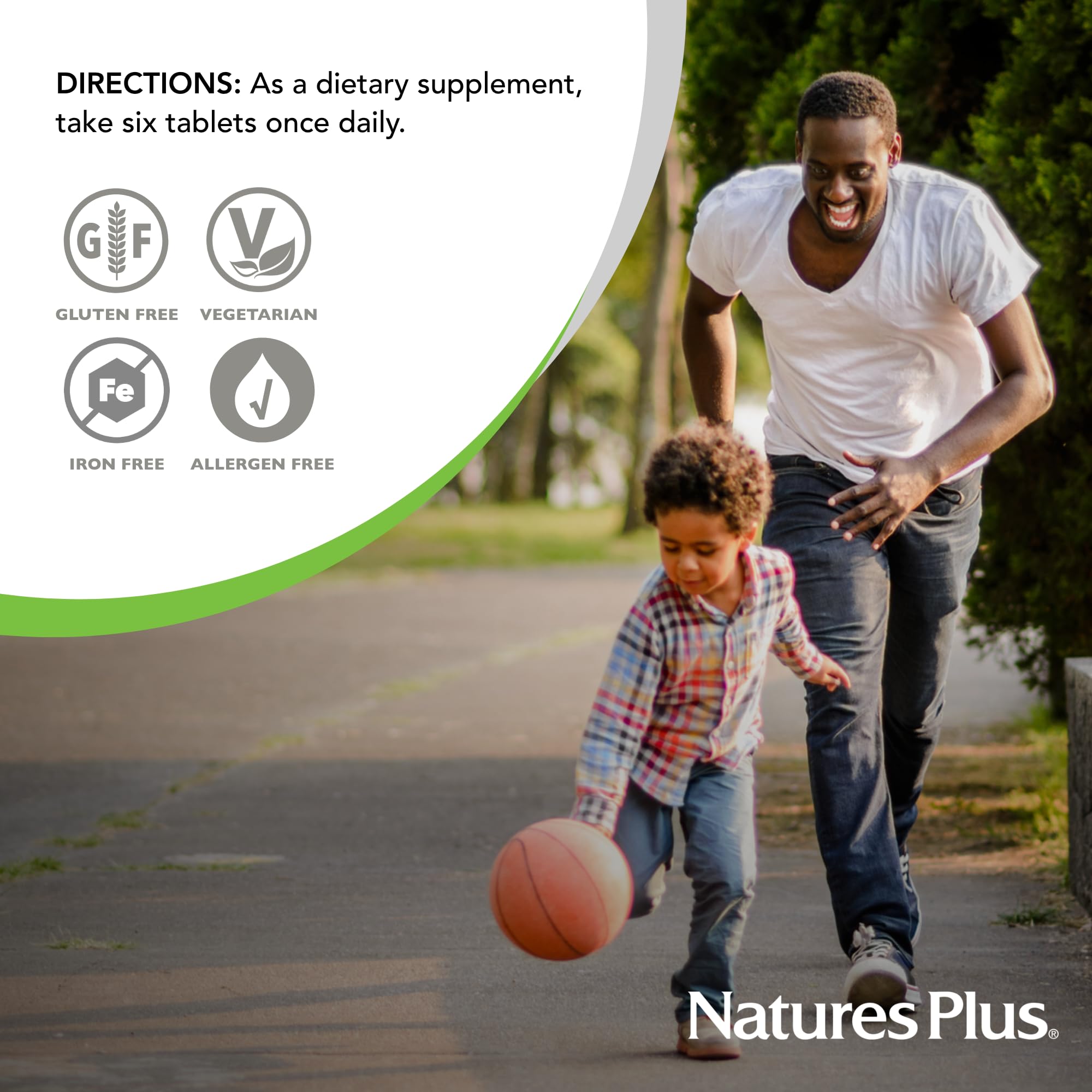 NaturesPlus Source of Life No-Iron Mini-Tabs close-up of tablets