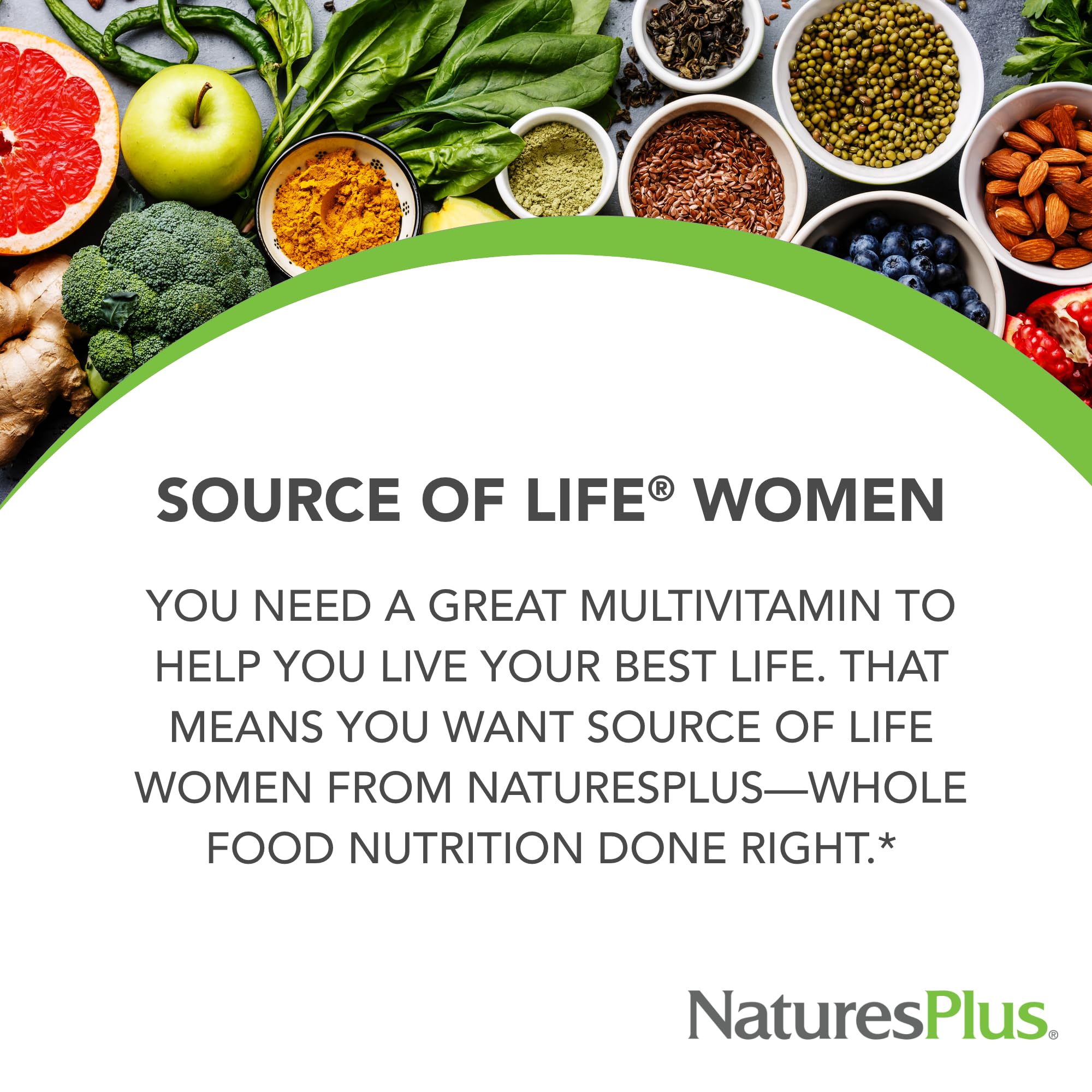 NaturesPlus Source of Life Women’s Multivitamin side view showing tablet size