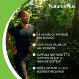 NaturesPlus SPIRU-TEIN High-Protein Meal Replacement Shake mixed in a glass