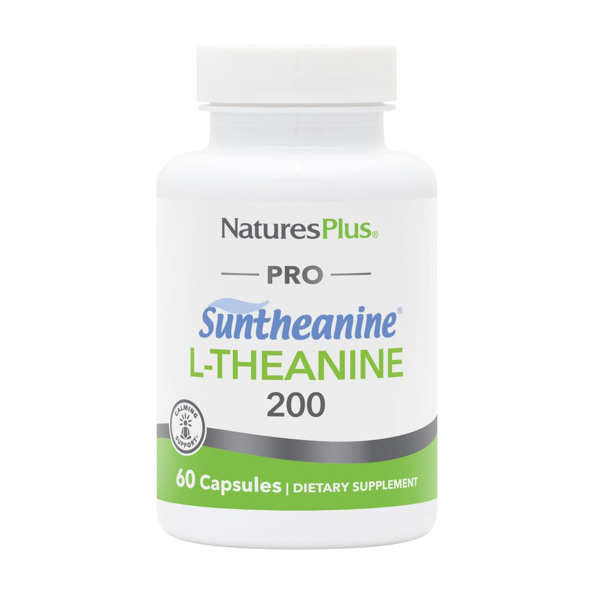 NaturesPlus Suntheanine L-Theanine 45g supplement front view