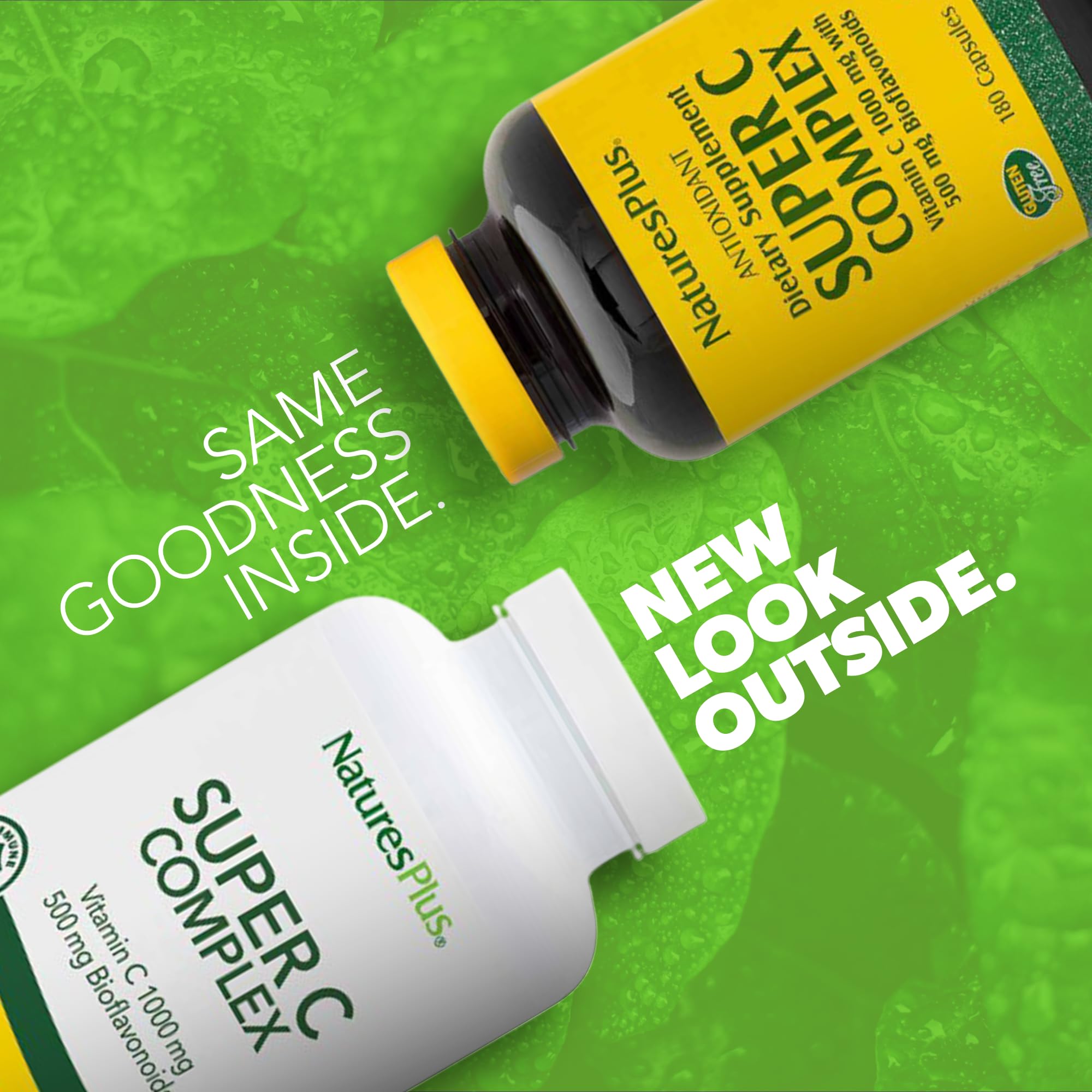 NaturesPlus Super C Complex Vitamin C 1000 mg bottle side view