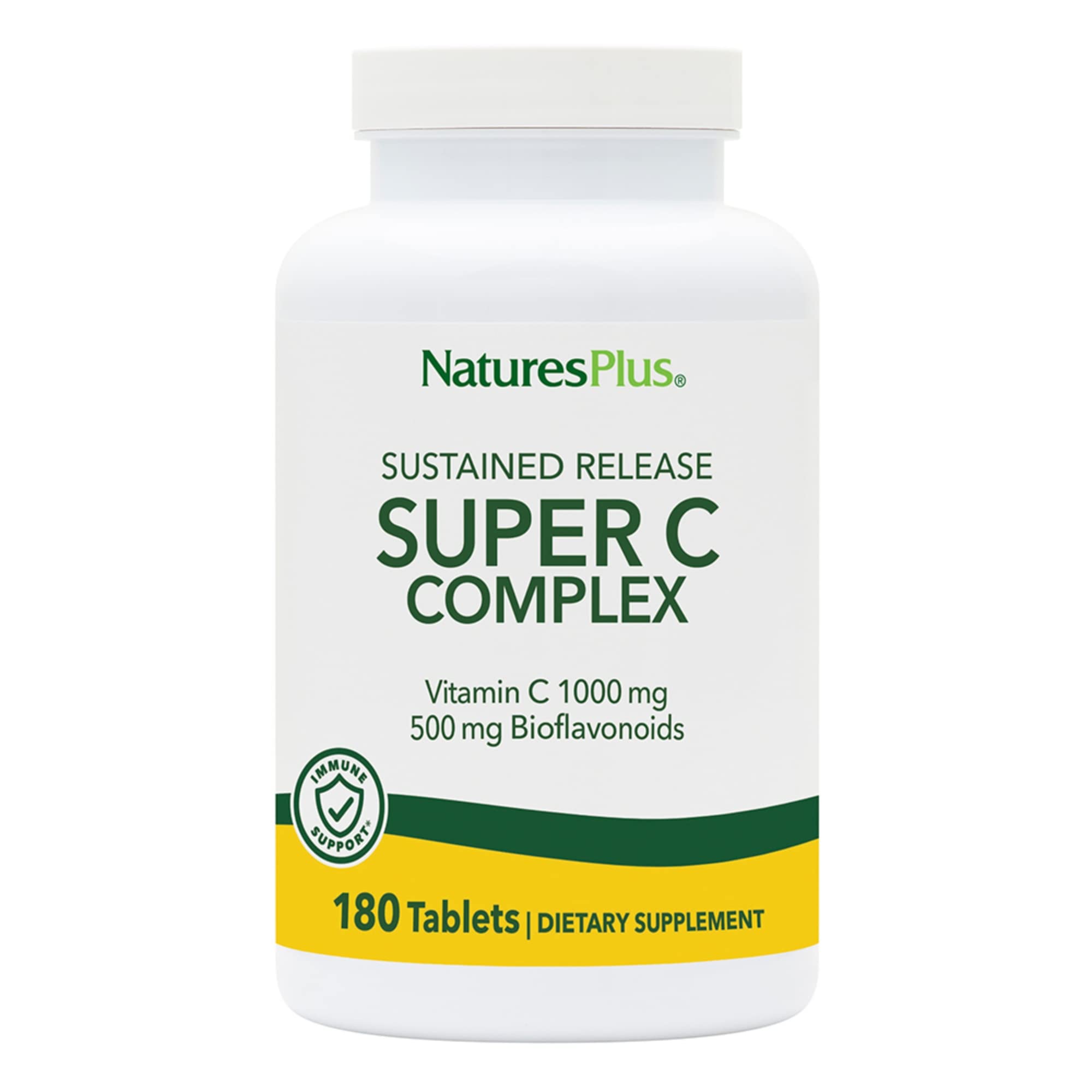 NaturesPlus Super C Complex Vitamin C 1000mg 180 Tablets front view