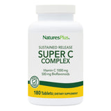 NaturesPlus Super C Complex Vitamin C 1000mg 180 Tablets front view