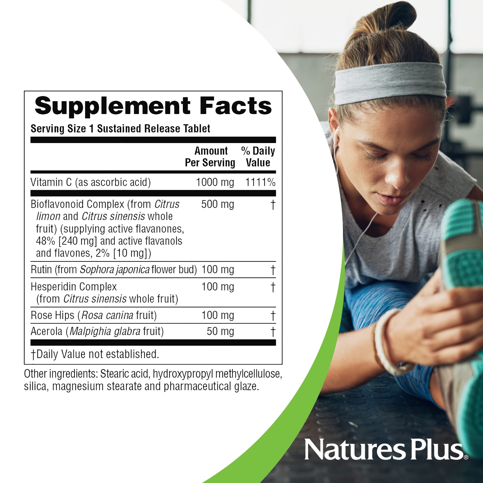 NaturesPlus Super C Complex Vitamin C 1000mg 180 Tablets ingredients list