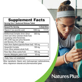 NaturesPlus Super C Complex Vitamin C 1000mg 90 tablets on a wooden table