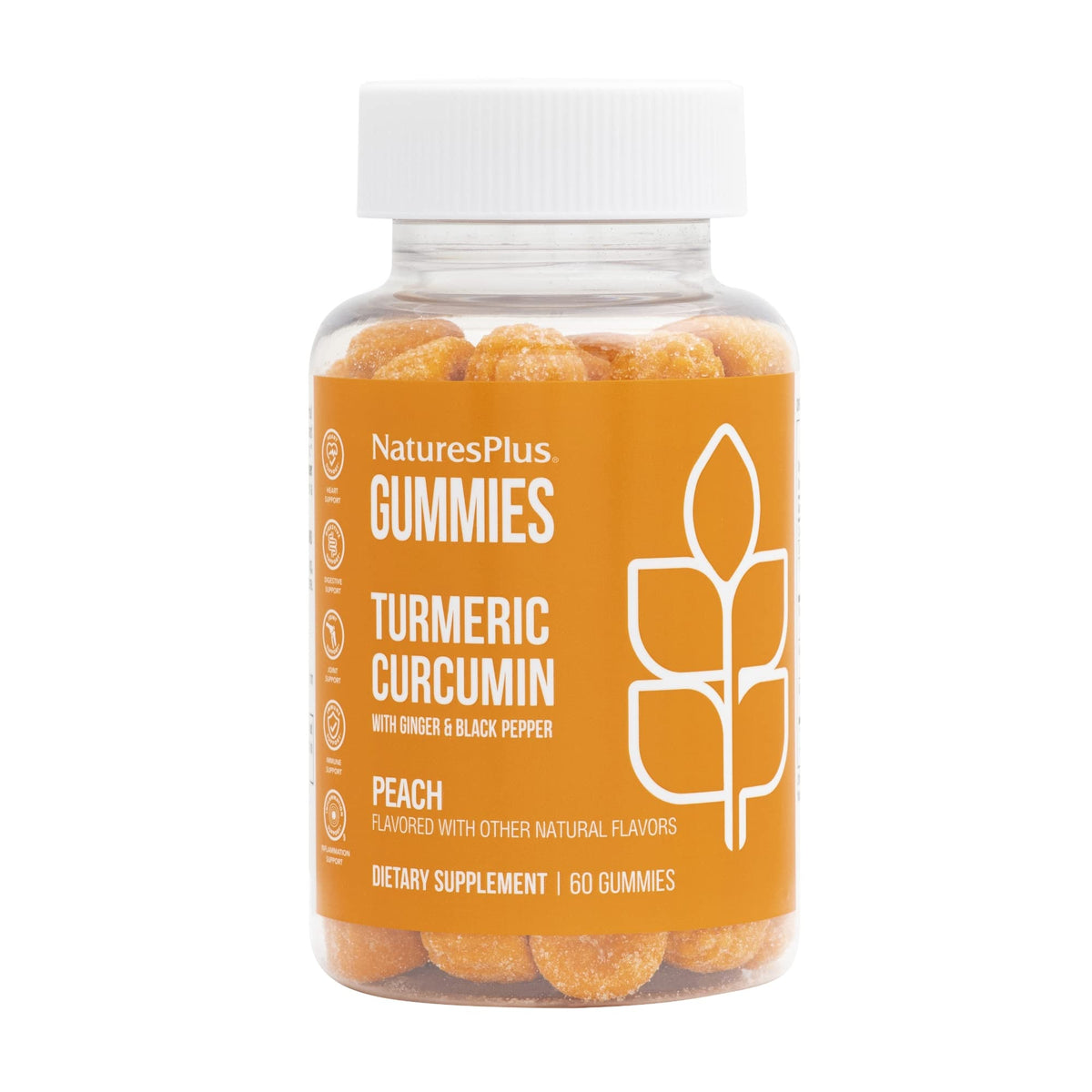 NaturesPlus Turmeric Curcumin Gummies front view with packaging
