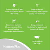 NaturesPlus Turmeric Curcumin Gummies ingredients list on packaging