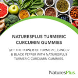 NaturesPlus Turmeric Curcumin Gummies peach flavour close-up