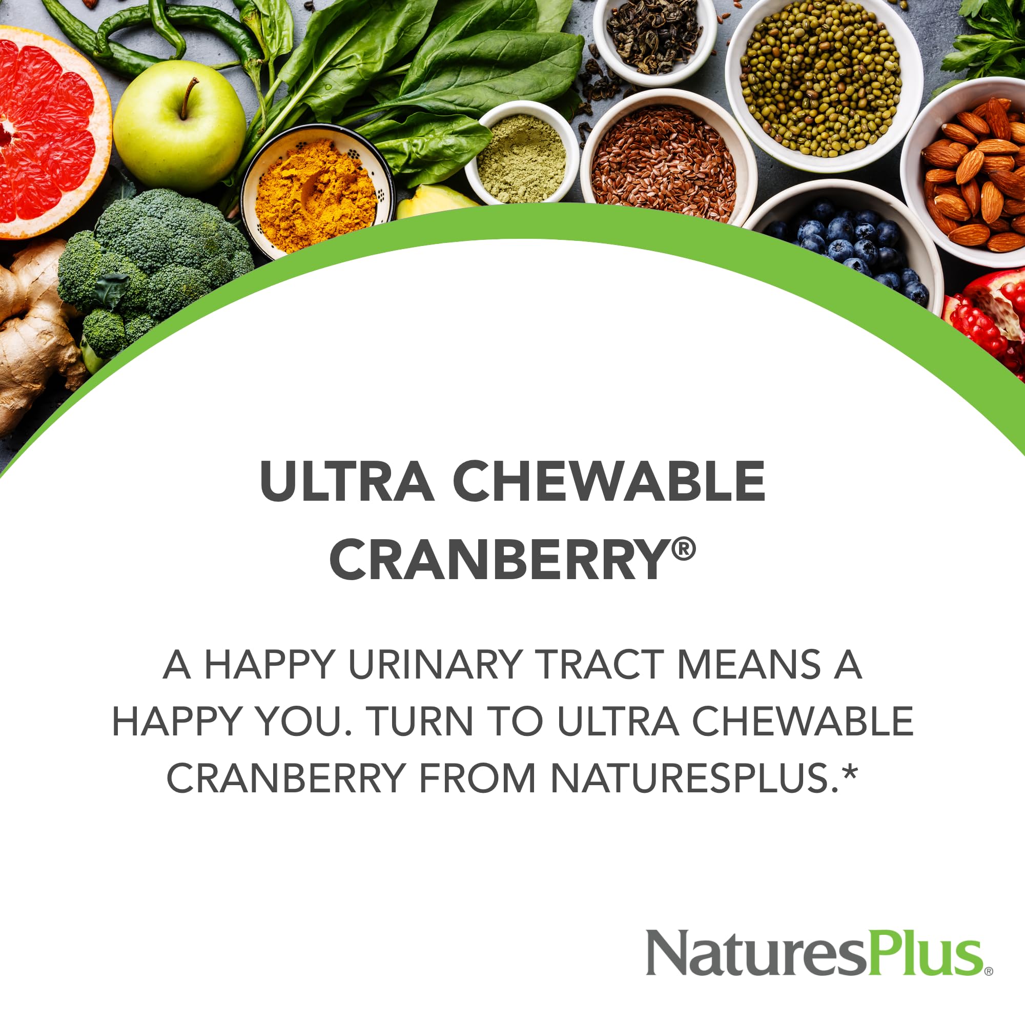 NaturesPlus Ultra Cranberry chewable tablets side view