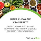 NaturesPlus Ultra Cranberry chewable tablets with strawberry flavour description