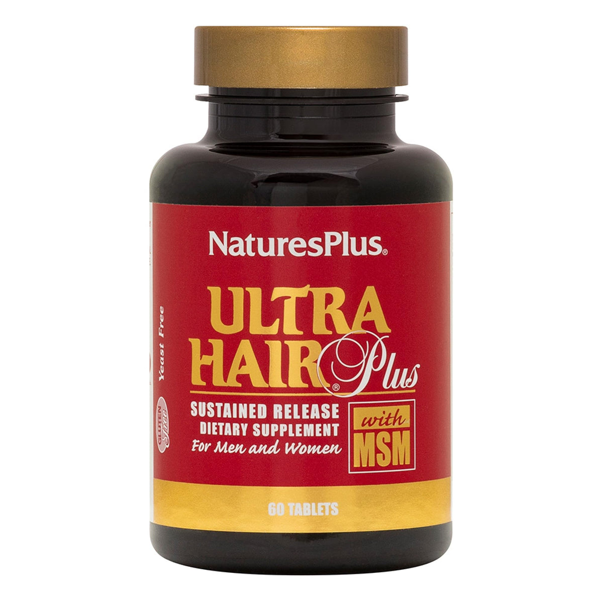 NaturesPlus Ultra Hair Plus supplement bottle front view
