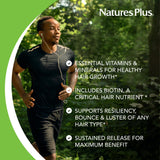 NaturesPlus Ultra Hair supplement tablets close-up