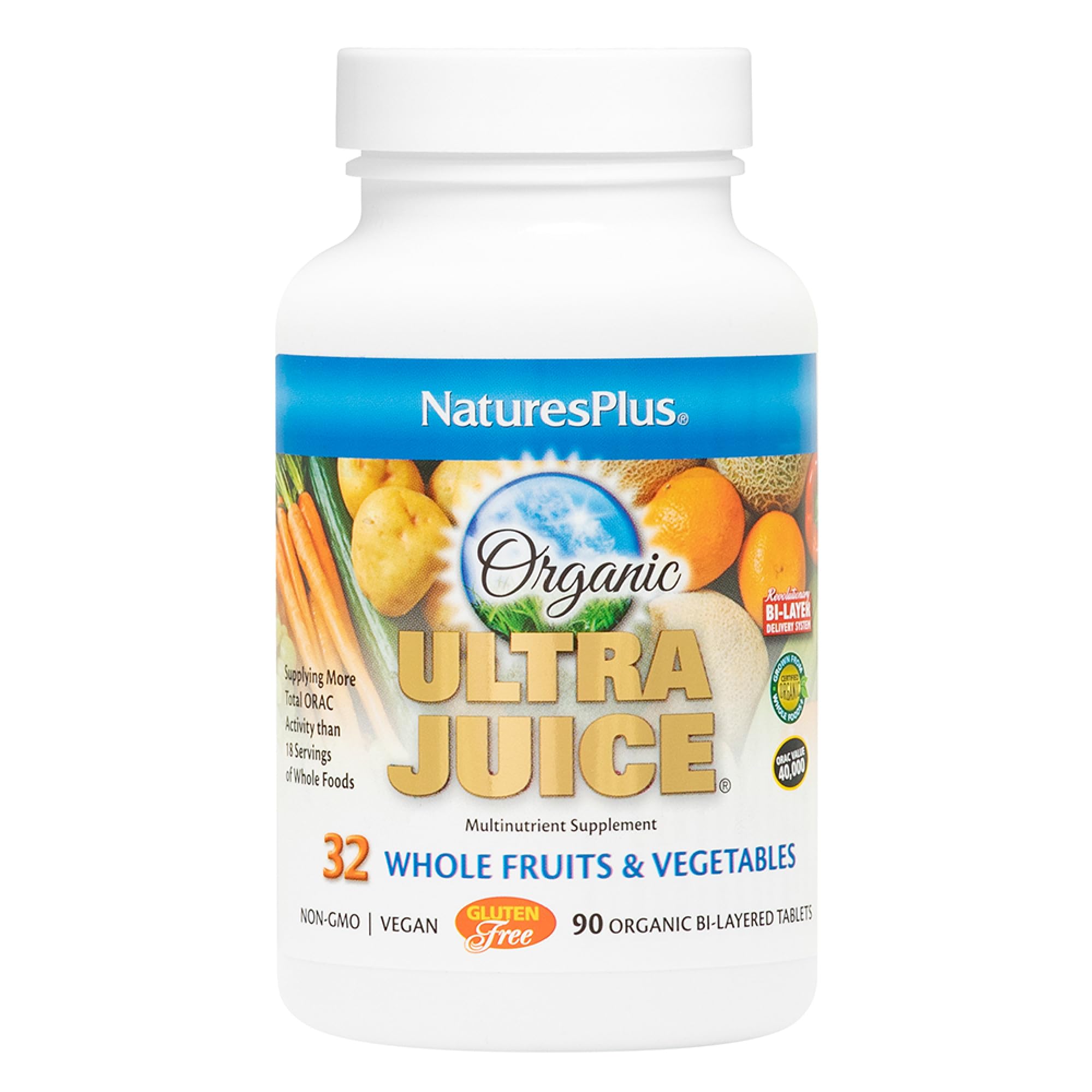 NaturesPlus Ultra Juice Whole Food Multivitamin front view