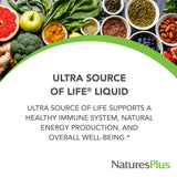 NaturesPlus Ultra Source of Life Liquid Multivitamin bottle with cap