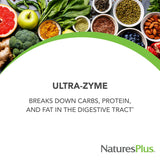 NaturesPlus Ultra-Zyme Multi-Enzyme Supplement capsules close-up