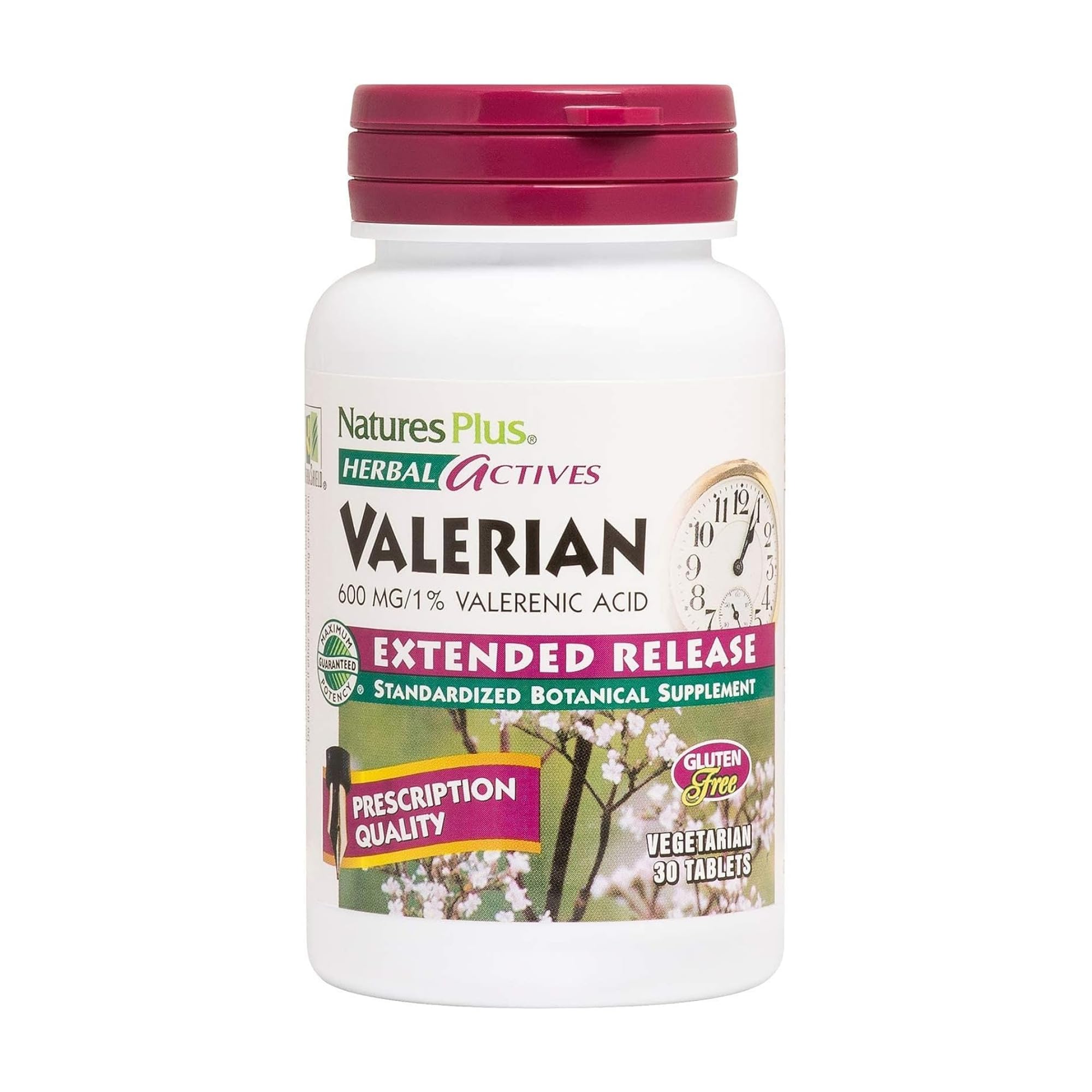 NaturesPlus Valerian Herbal Supplement 30 Tablets front view