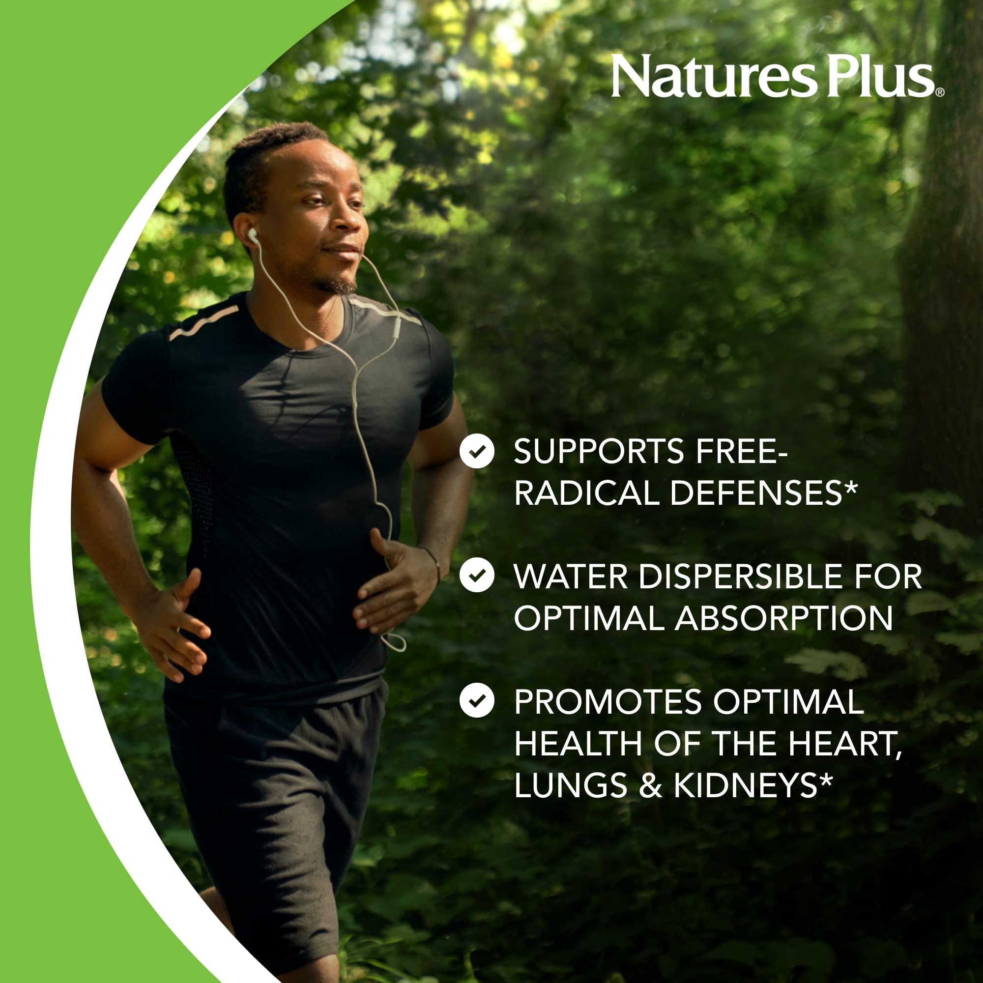 NaturesPlus Vitamin A 10,000 IU back view with ingredient list